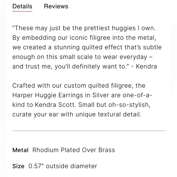 NEW KENDRA SCOTT HARPER SILVER HUGGIE EARRINGS - Picture 5 of 5